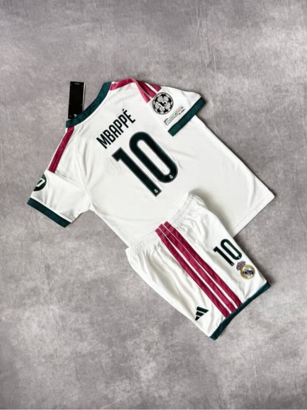 Kylian Mbappe White 26 27 home jersey Short Set